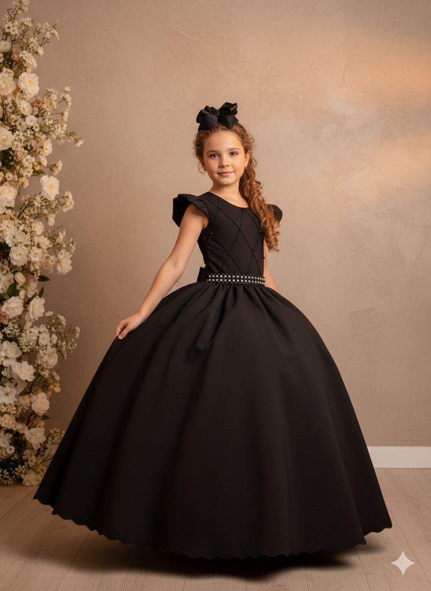 Vestido Ysa Kids Ariane Longo Preto (VESTYSAKIDARILOPR)