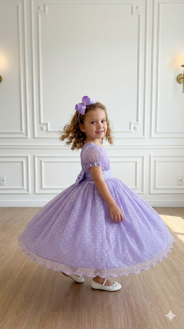 Vestido Marie Lilás Bolinhas (VESTMRIELISBLNHSS)