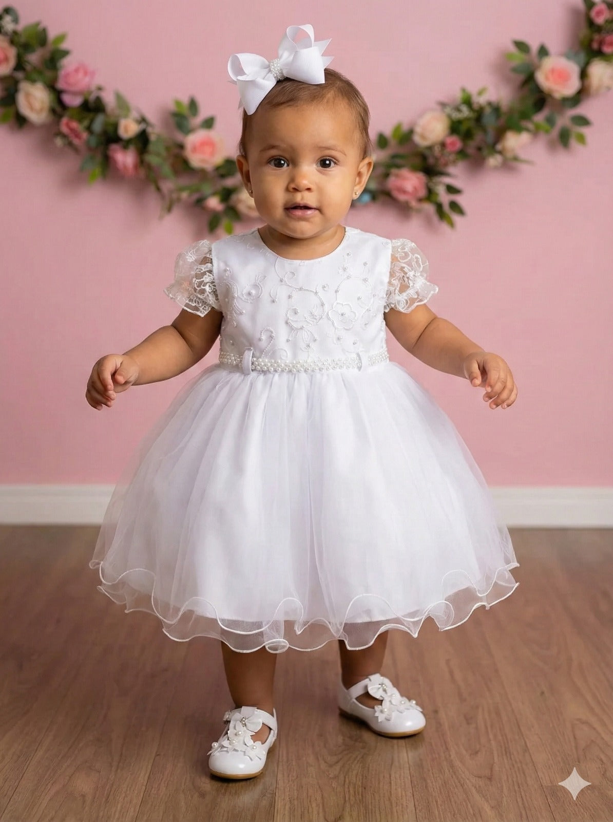 Vestido Menina Bonita Bebe Ana Sofia Branco (VESTMNNBBANSB)