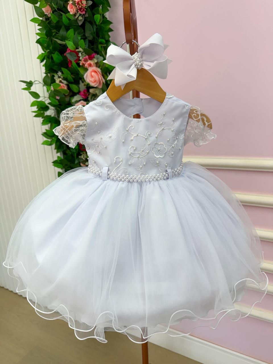 Vestido Menina Bonita Bebe Ana Sofia Branco (VESTMNNBBANSB)