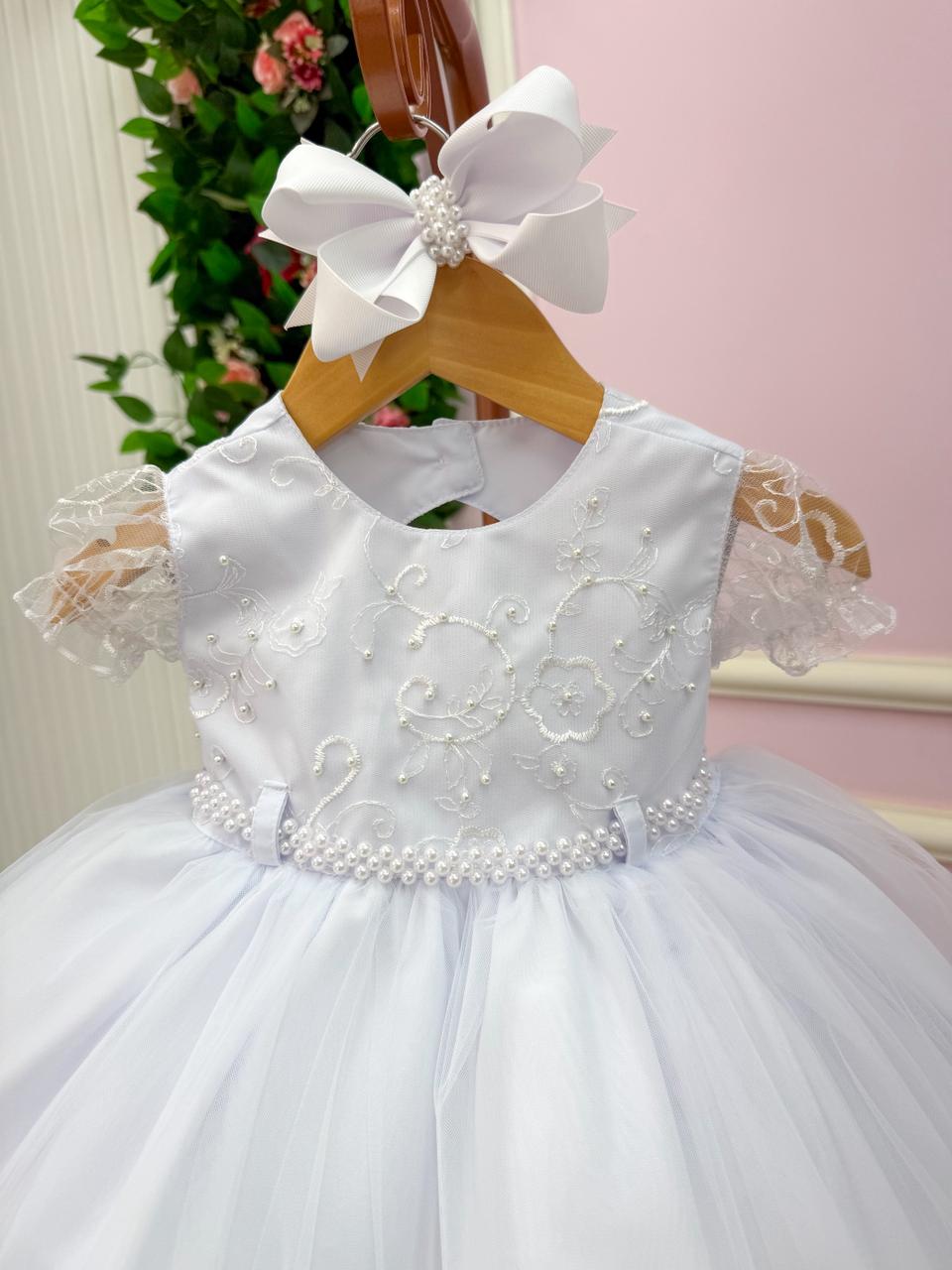 Vestido Menina Bonita Bebe Ana Sofia Branco (VESTMNNBBANSB)