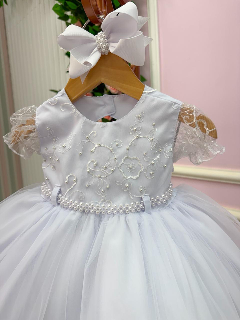 Vestido Menina Bonita Bebe Ana Sofia Branco (VESTMNNBBANSB)