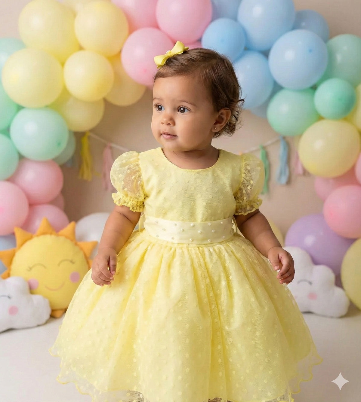 Vestido Marie Amarelo Bolinhas (VESTMARIEAMRLBLNHS)