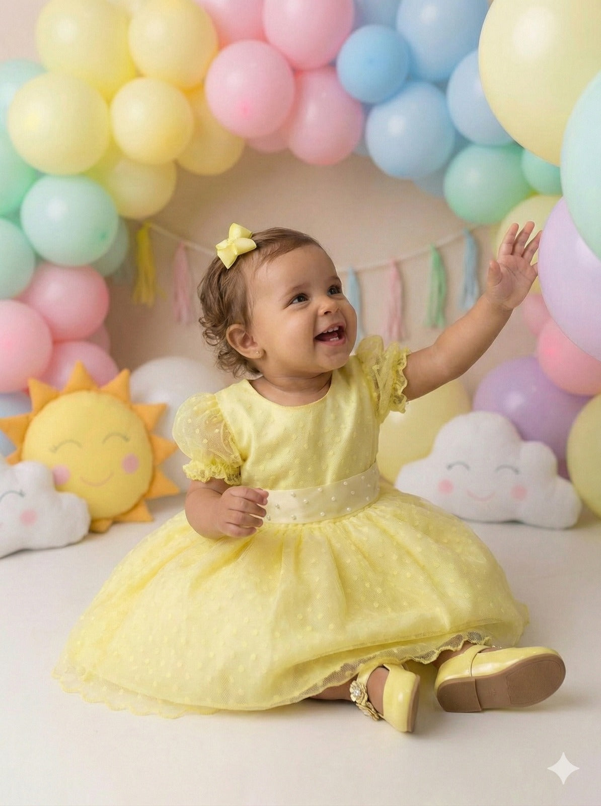 Vestido Marie Amarelo Bolinhas (VESTMARIEAMRLBLNHS)