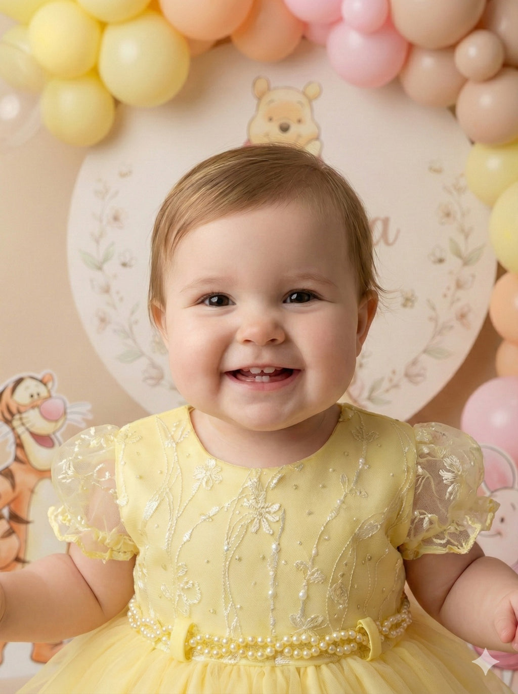Vestido Menina Bonita Bebe Ana Sofia Amarelo (VESTMNBBANSAM)