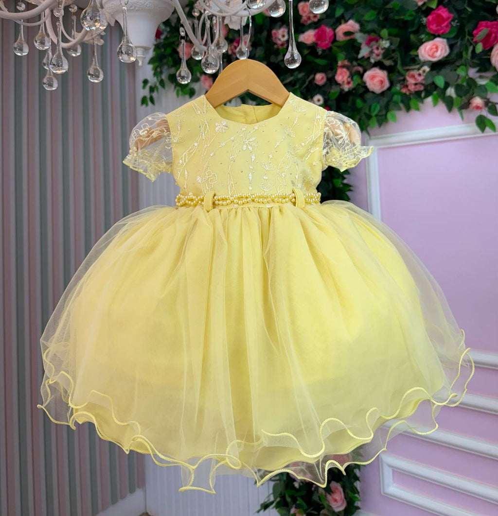 Vestido Menina Bonita Bebe Ana Sofia Amarelo (VESTMNBBANSAM)