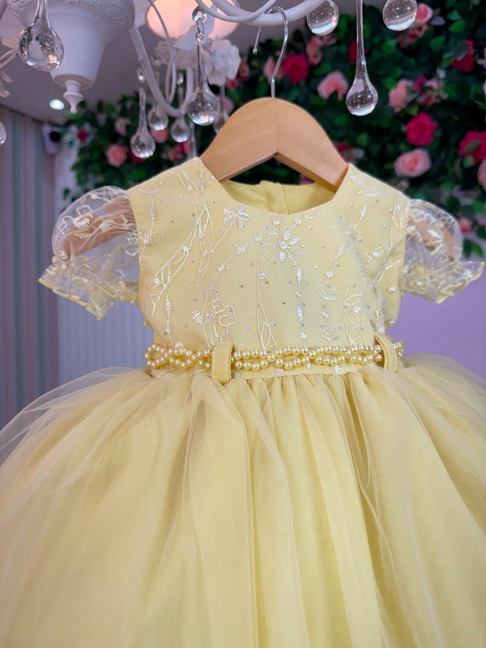 Vestido Menina Bonita Bebe Ana Sofia Amarelo (VESTMNBBANSAM)