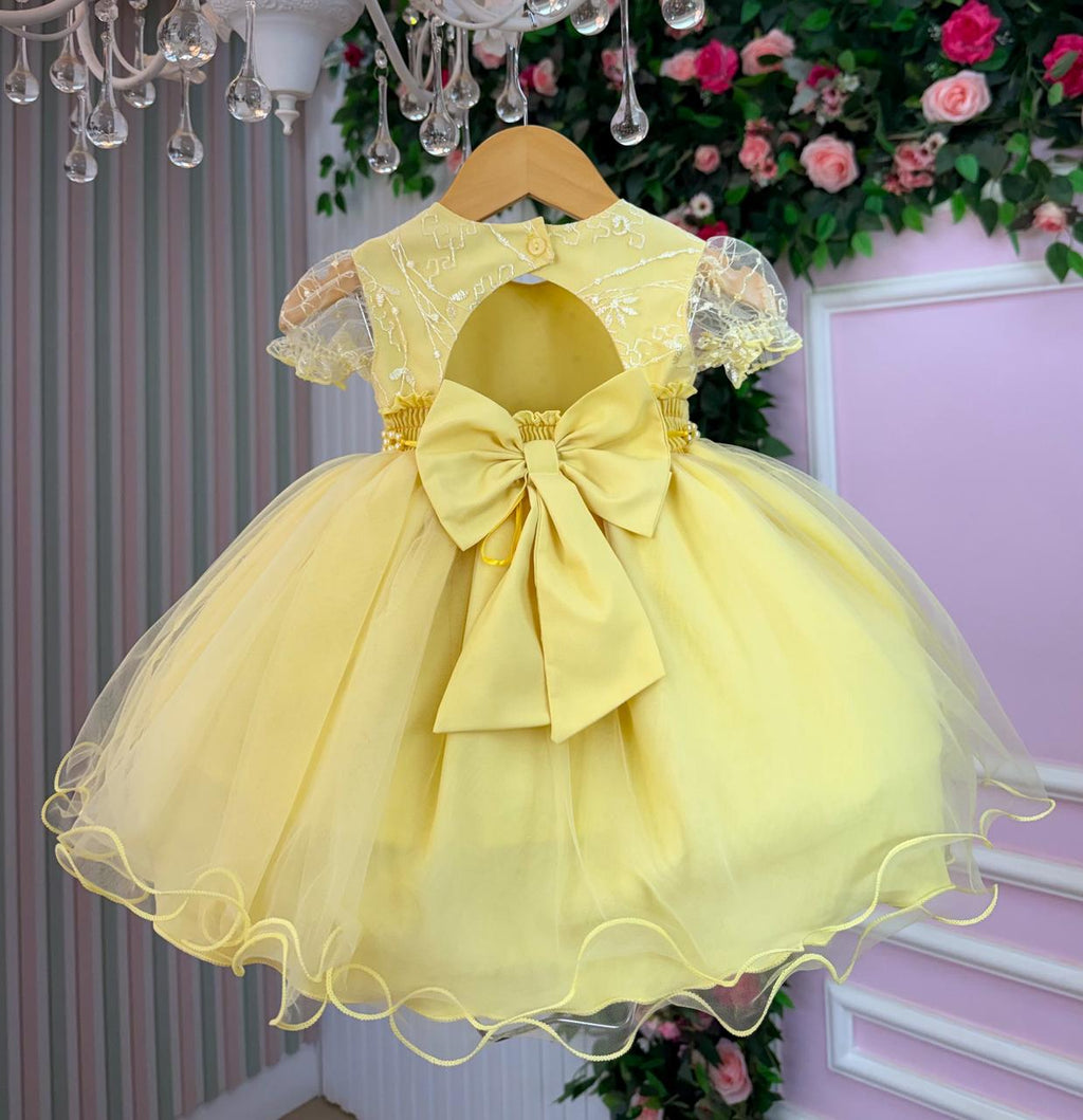 Vestido Menina Bonita Bebe Ana Sofia Amarelo (VESTMNBBANSAM)