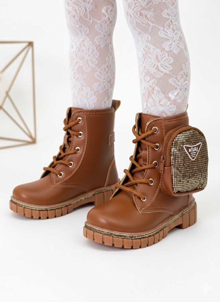 Bota/Coturno Nilqi Malu Bolsinha Cano Baixo Marrom-Caramelo (BTNLQMLUBSINCNBXMARRCRML)
