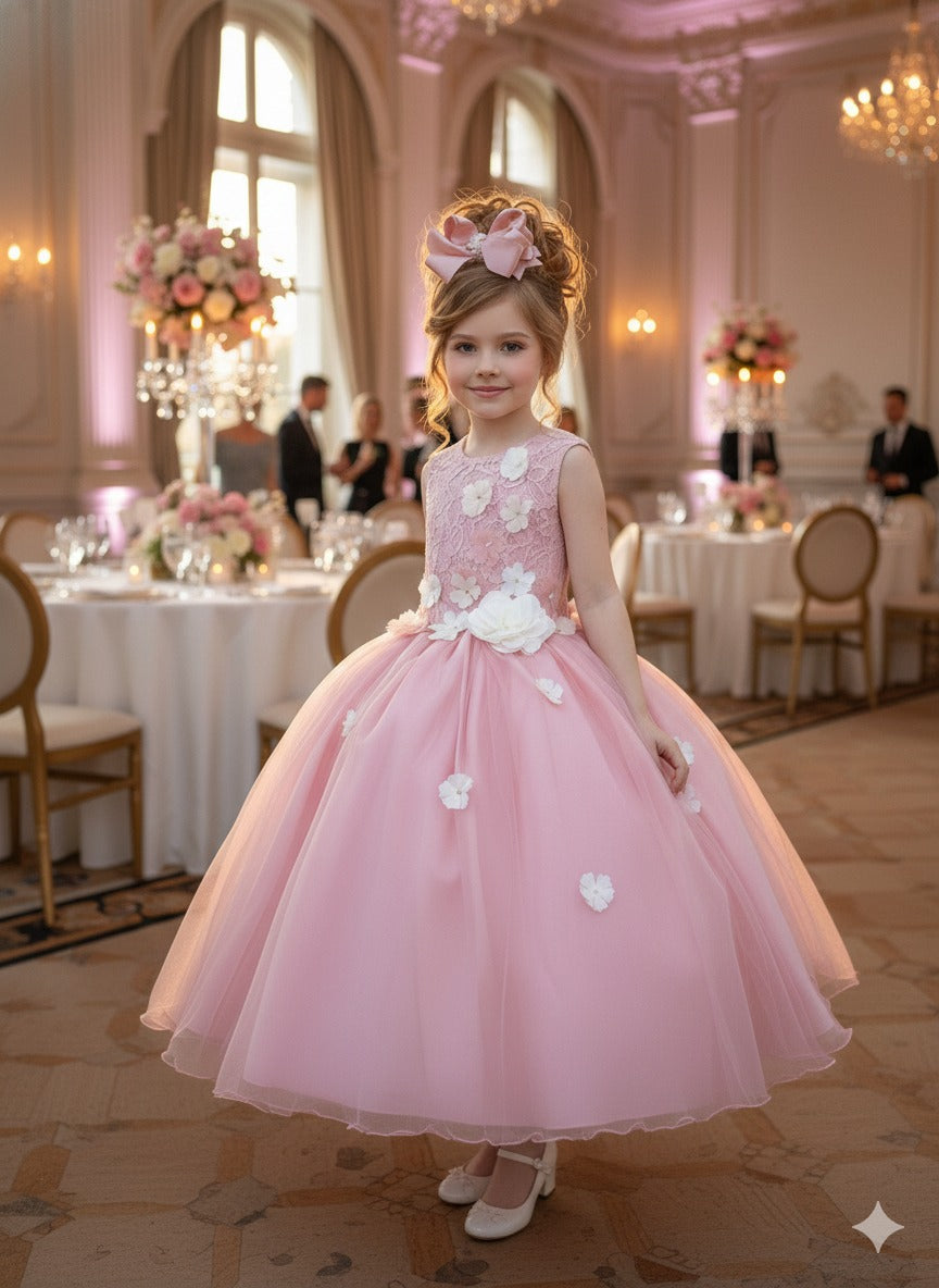 Vestido Infantil Festa Jardim Encantado Daminha Rose