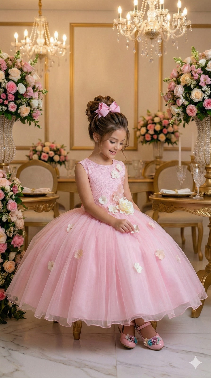Vestido Juvenil Vila Lele Regata Flores Rosa