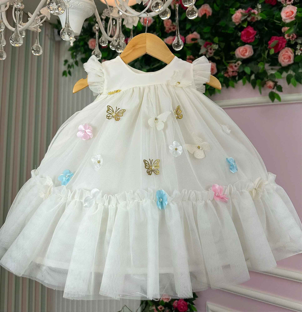 Vestido Vila Lele Jardim das Borboletas Baby Liz (VESTVLJDBORLIZ)