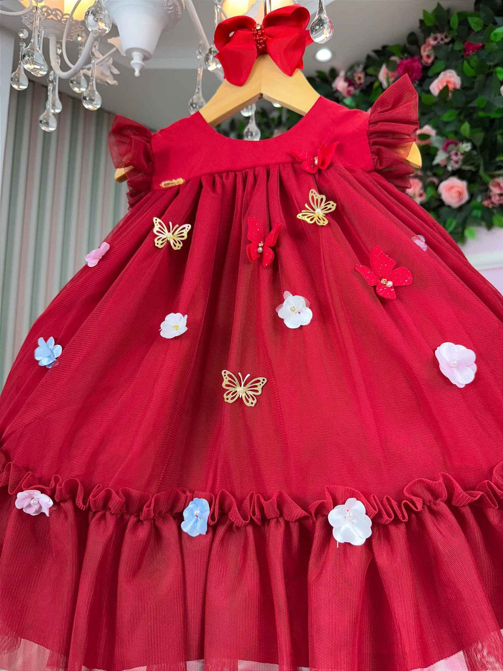 Vestido Vila Lele Jardim das Borboletas Baby Liz (VESTVLJDBORLIZ)