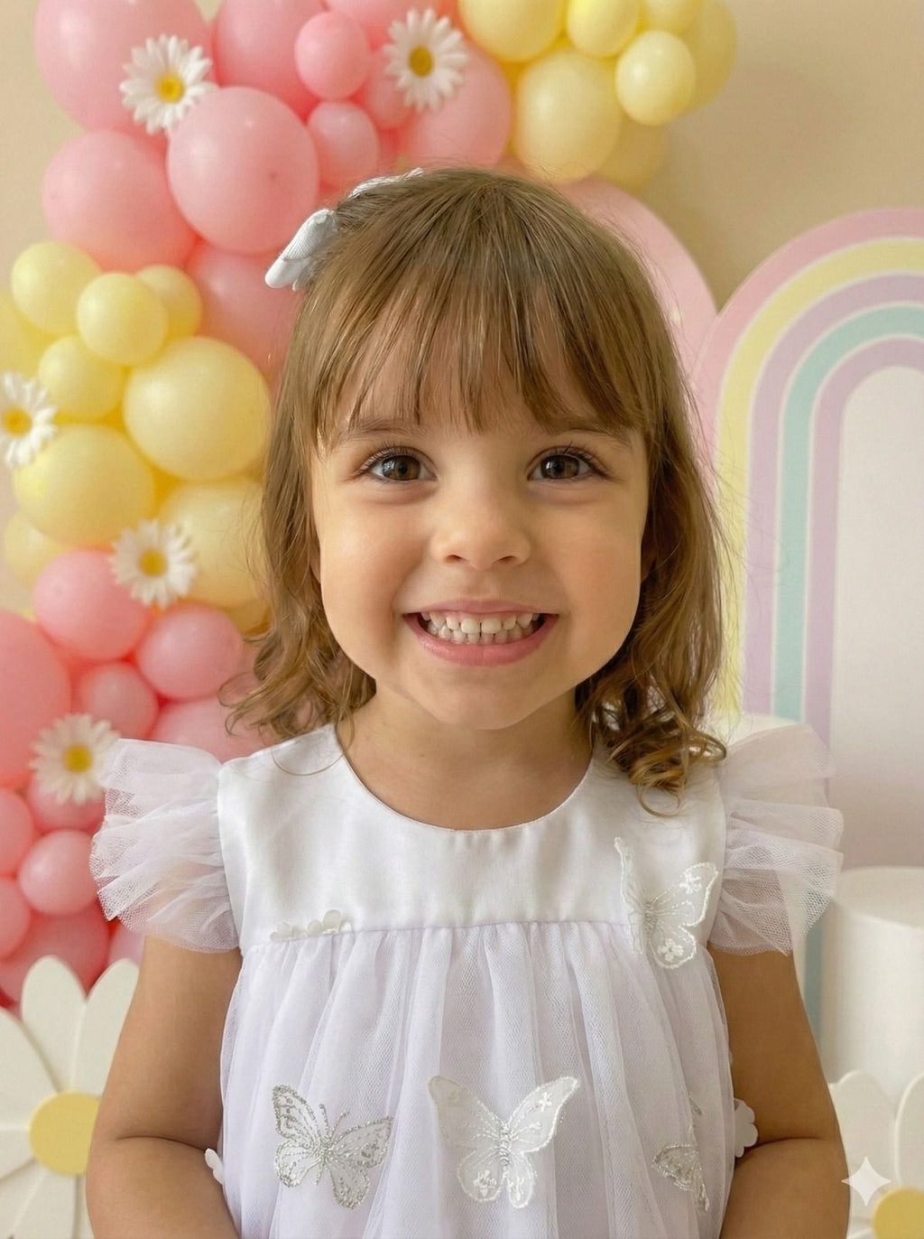 Vestido Vila Lele Jardim das Borboletas Baby Liz Branco (VESTLIZIZAZLBRAC)