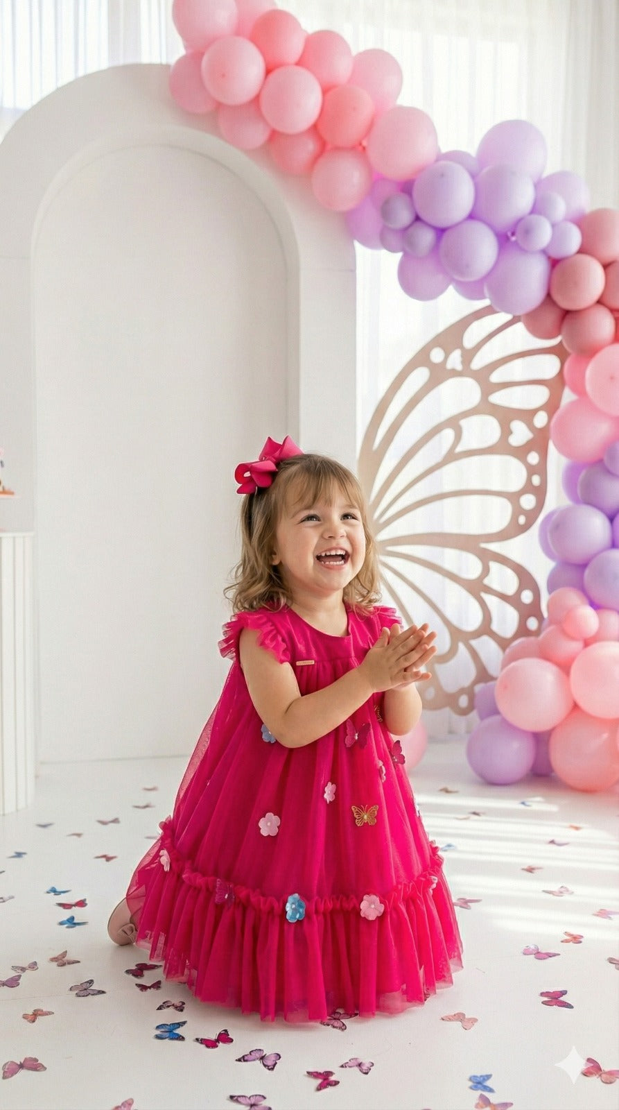 Vestido Vila Lele Jardim das BorboletasLiz Pink