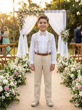 Conjunto Meninos Miss Cherry Leo Suspensorio Palha - Bege (CONJMENOSMSCHRLOSUPPLBG)