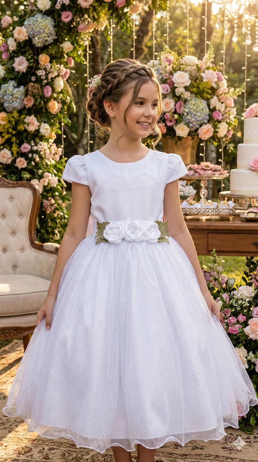 Vestido Juvenil Vila Lele Luiza Branco (VESTJVLVLELELIZBRNCO)