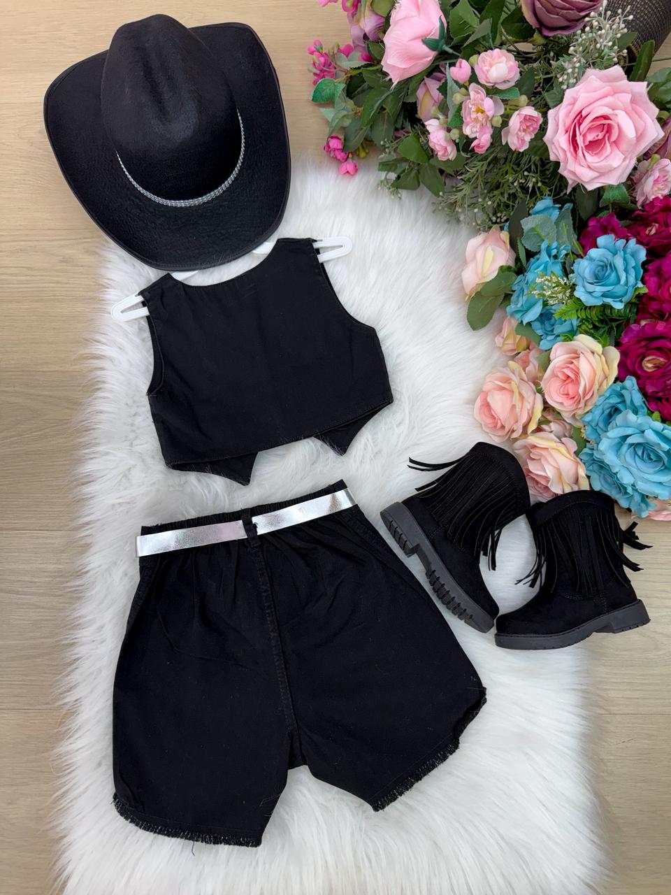 Conjunto Blogueirinha Boiadeira Estrelada Preto (CONJBLGRNBOADRETRLDPR)