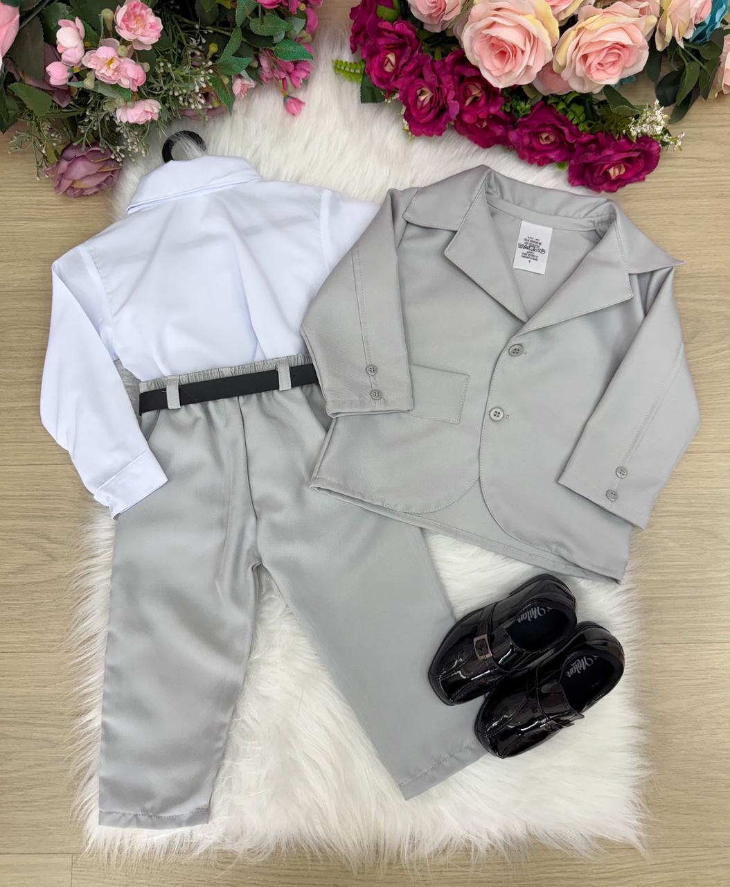 Conjunto Social Miss Cherry Jorge Terno Cinza Claro (CONMISSCHECINZACL)
