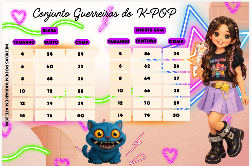 Conjunto Blogueirinha Temático Guerreiras Musical (CONJBGRNTMTCGRIRSKOPP)