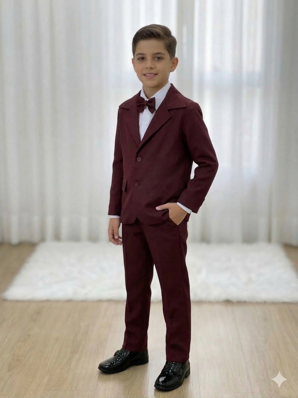 Conjunto Social Miss Cherry Jorge Terno Marsala (CNJTSCLMSSCRRTMS)