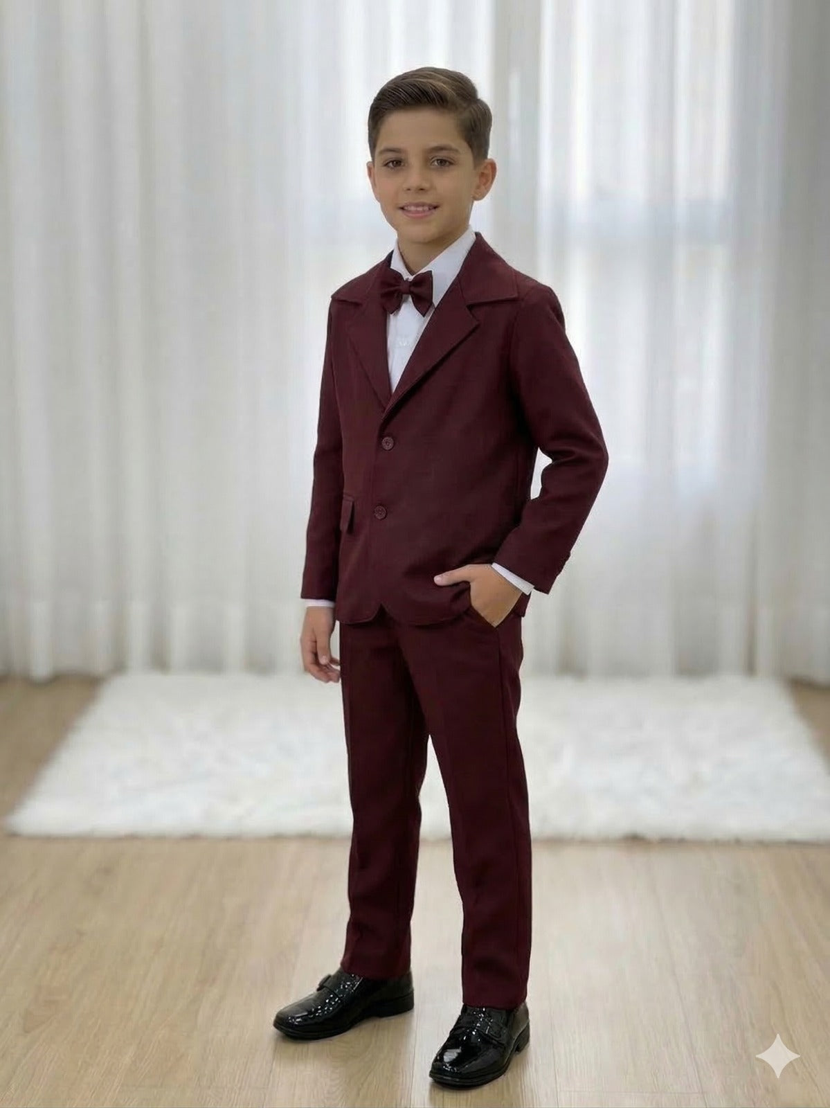 Conjunto Social Miss Cherry Jorge Terno Marsala (CNJTSCLMSSCRRTMS)