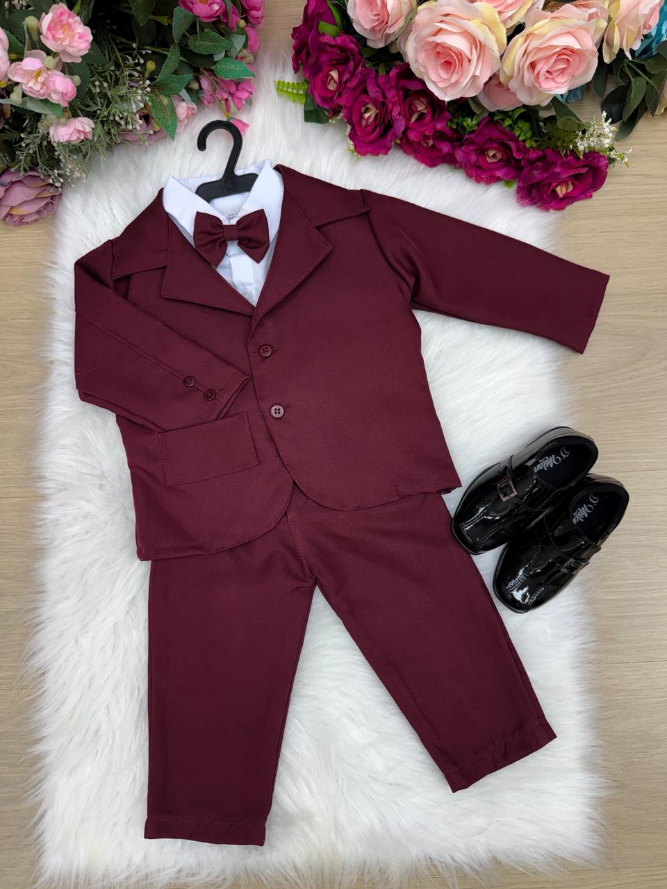 Conjunto Social Miss Cherry Jorge Terno Marsala (CNJTSCLMSSCRRTMS)