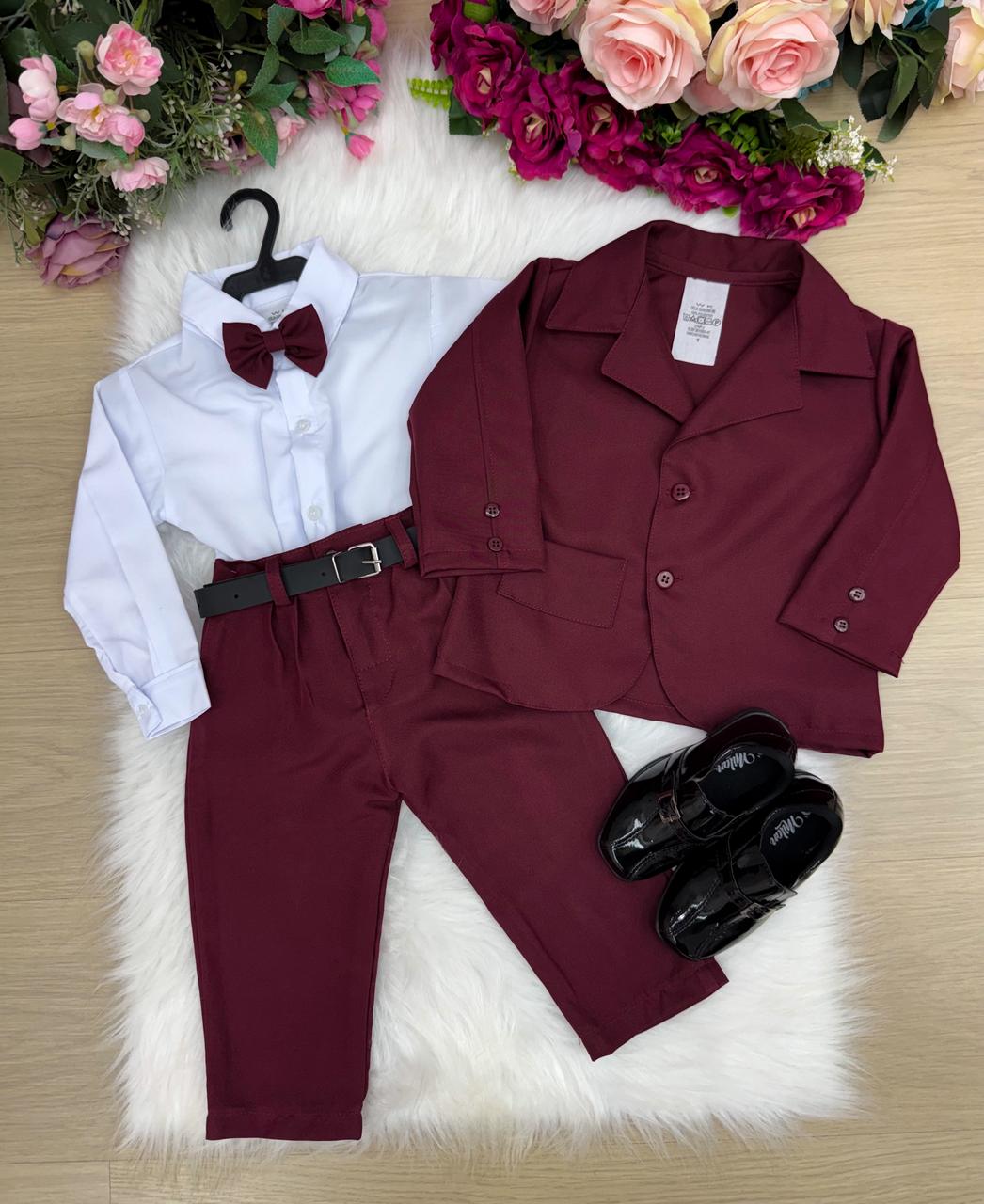 Conjunto Social Miss Cherry Jorge Terno Marsala (CNJTSCLMSSCRRTMS)