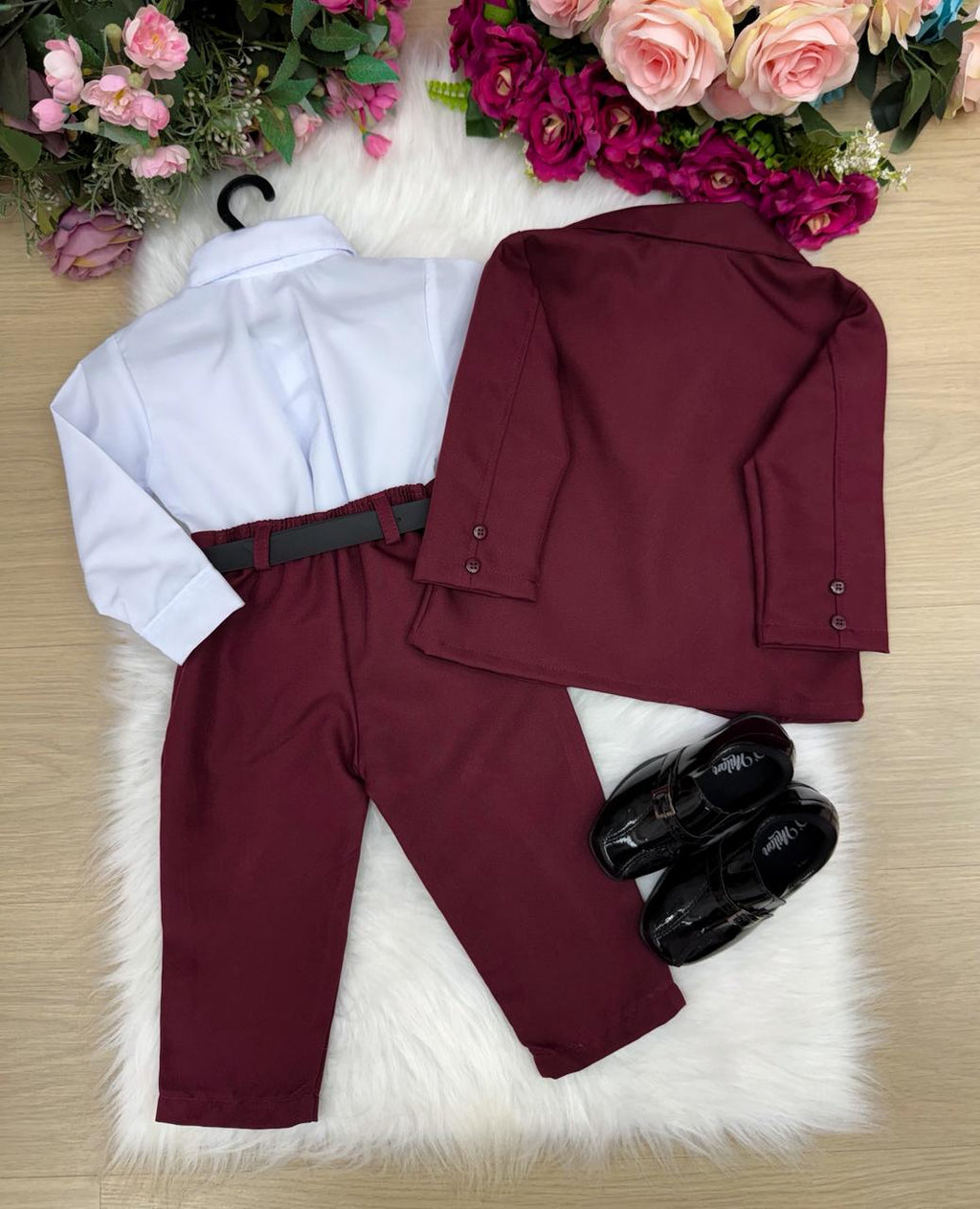 Conjunto Social Miss Cherry Jorge Terno Marsala (CNJTSCLMSSCRRTMS)