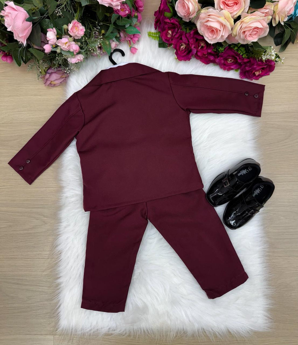 Conjunto Social Miss Cherry Jorge Terno Marsala (CNJTSCLMSSCRRTMS)