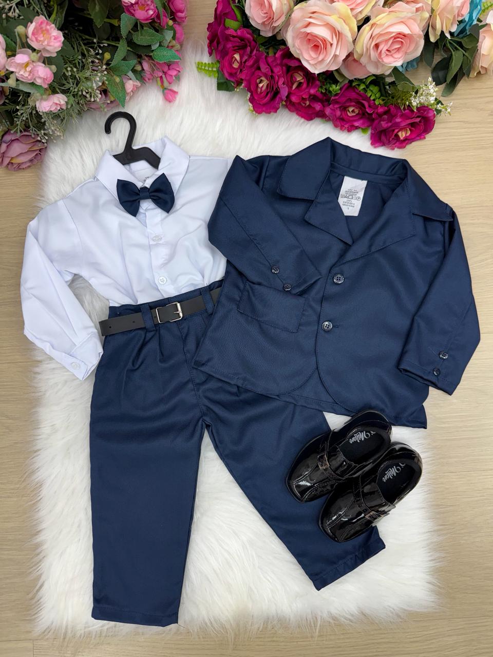 Conjunto Social Miss Cherry Jorge Terno Azul Marinho (CONJJORGMSCHRTRNAZLMRN)