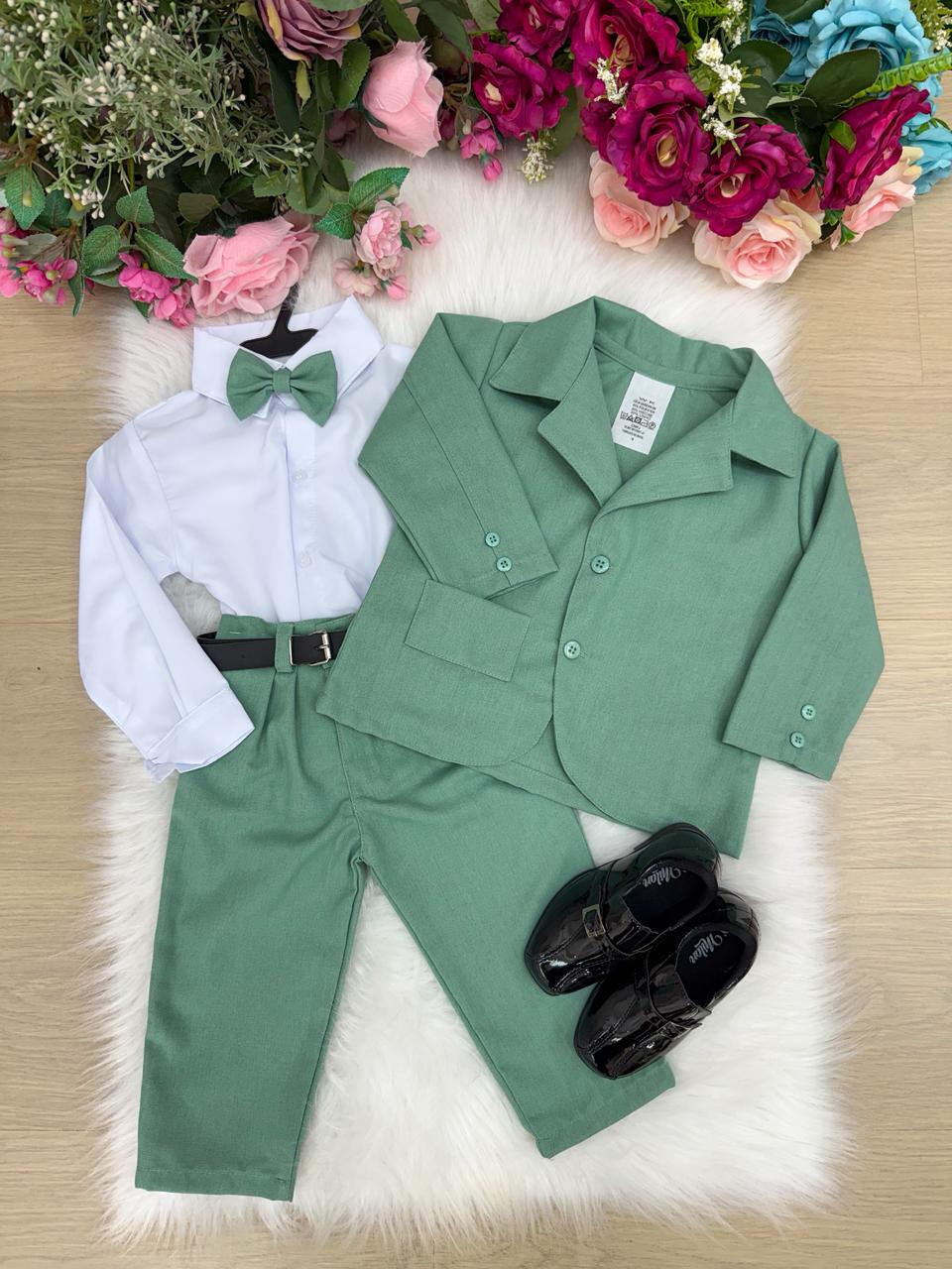Conjunto Social Miss Cherry Terno Pedro Verde - Festa
