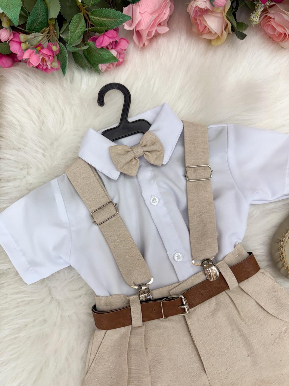 Conjunto Miss Cherry Social Linho Shorts Gustavo Modelo 2 (CONJMSCHRYLNHSTHRGSATV)