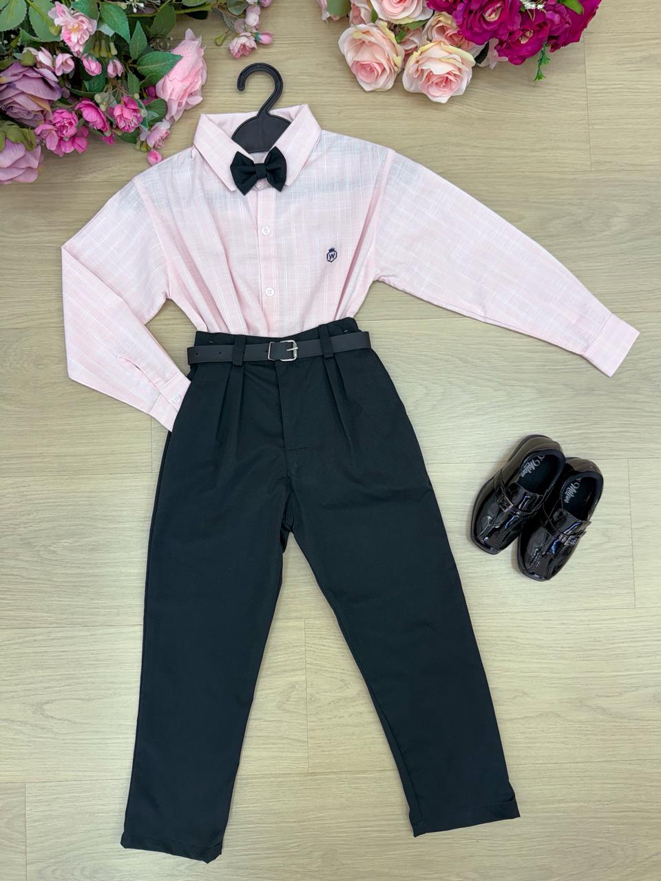 Conjunto Social Miss Cherry Henrique Rosa Calça Preta (CUNJSCLMSCHRHRNQRSCP)