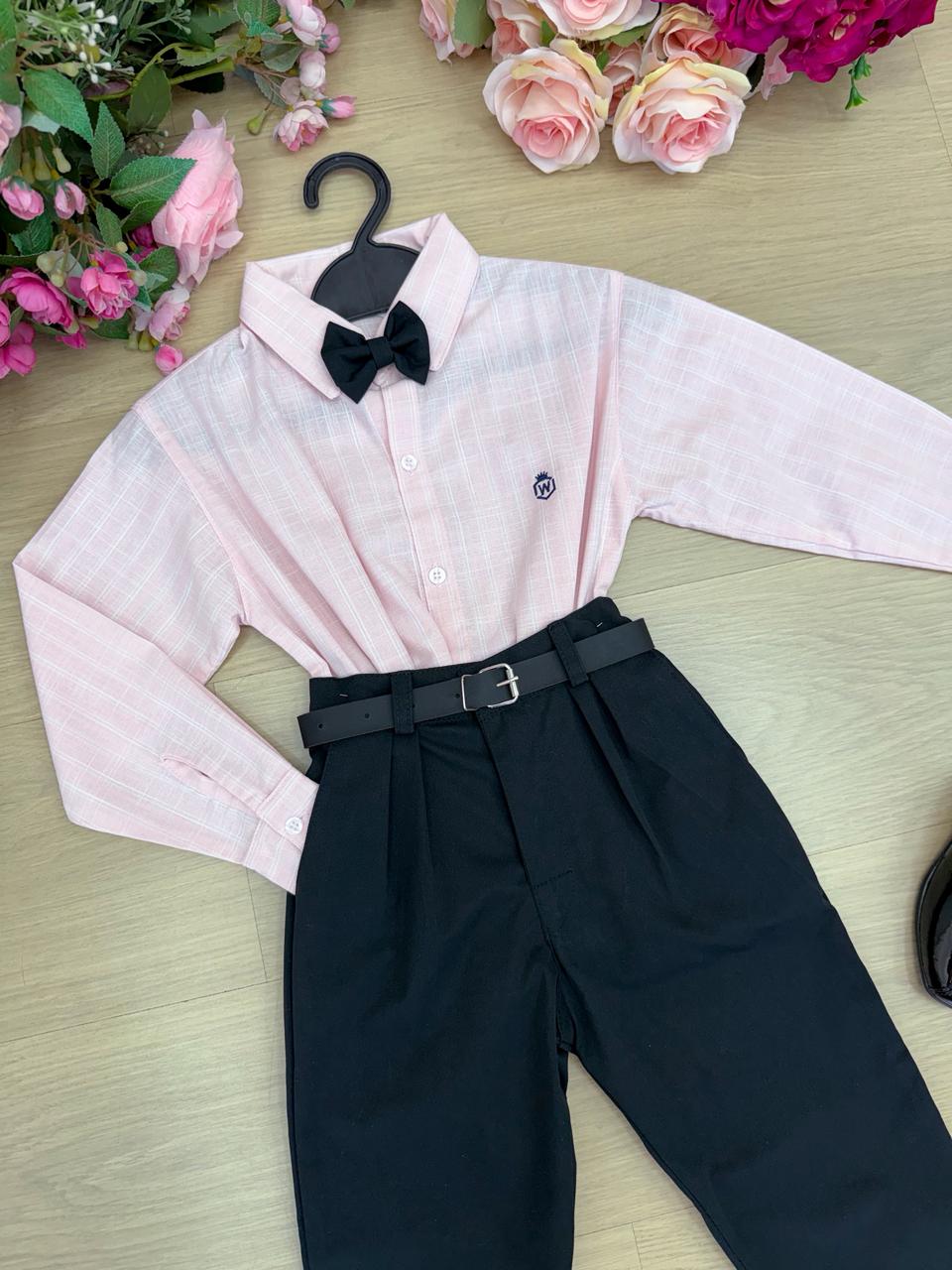 Conjunto Social Miss Cherry Henrique Rosa Calça Preta (CUNJSCLMSCHRHRNQRSCP)