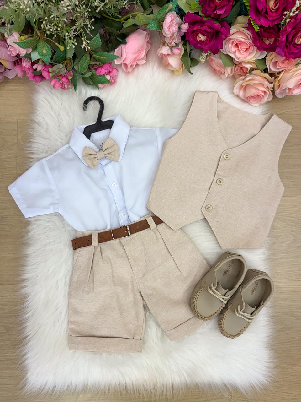 Conjunto Social Miss Cherry Leandro Colete Linho (CONJLEANDOCLTLNH)