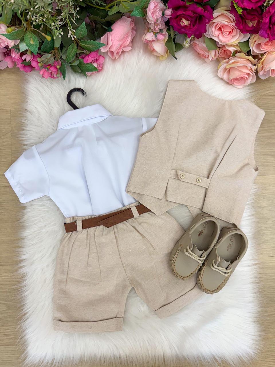 Conjunto Social Miss Cherry Leandro Colete Linho (CONJLEANDOCLTLNH)