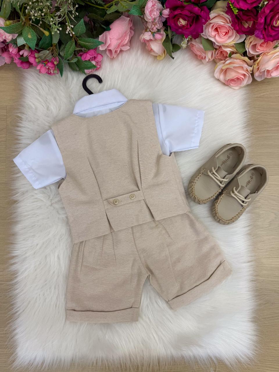 Conjunto Social Miss Cherry Leandro Colete Linho (CONJLEANDOCLTLNH)