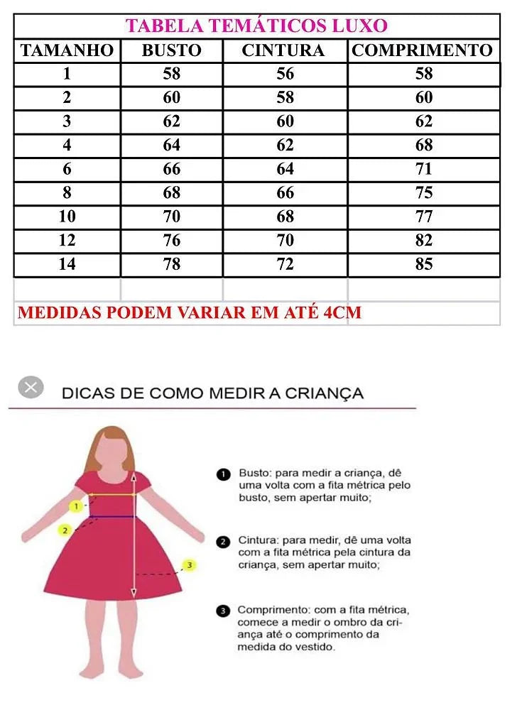 Vestido Infantil Temáticos Luxo Bolofofos - Bolo Fofos (VESTINFTMTLBLFF)