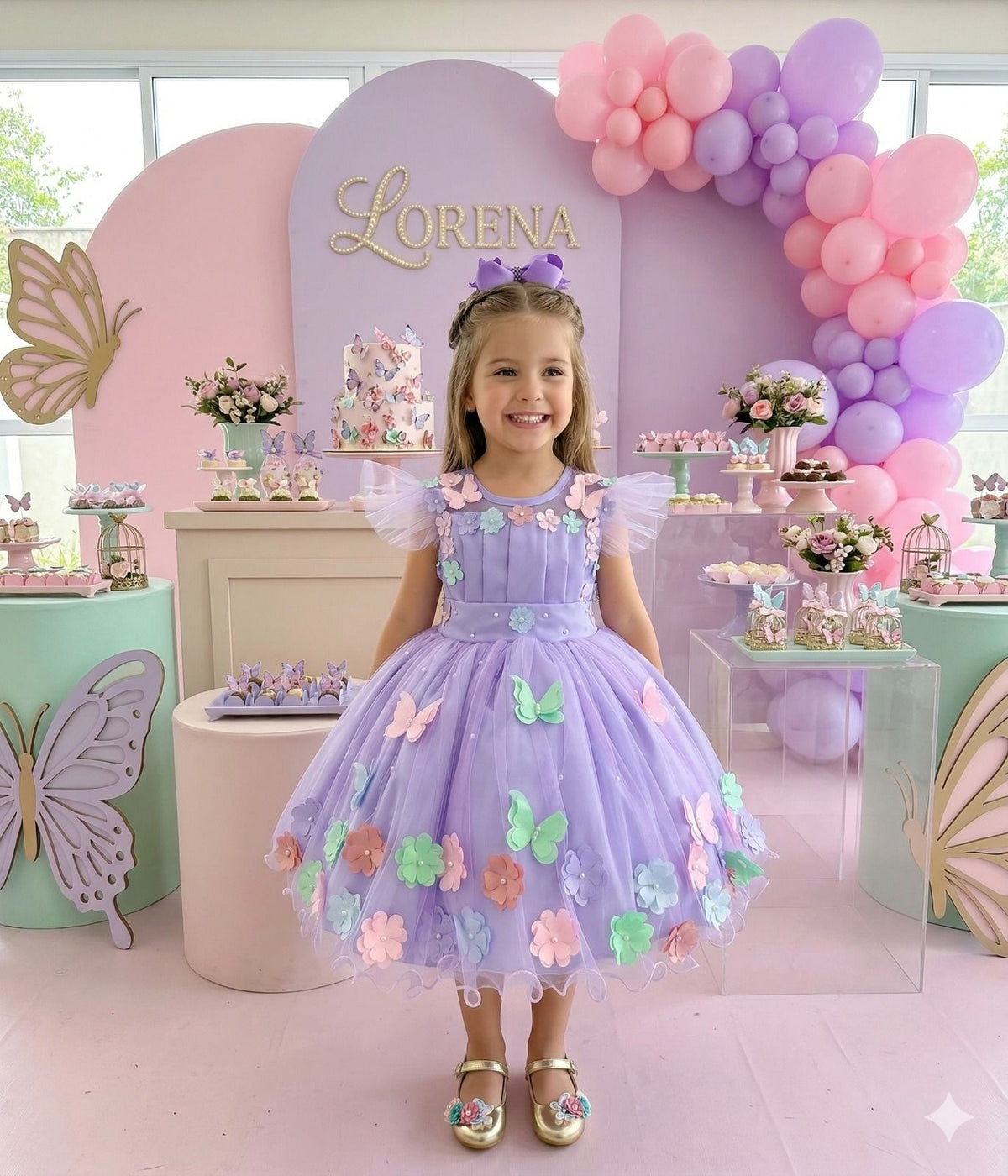 Vestido Marie Jardim Encantado Isis Luxinho Lilas (VESTMJMLXNHOLILAS)