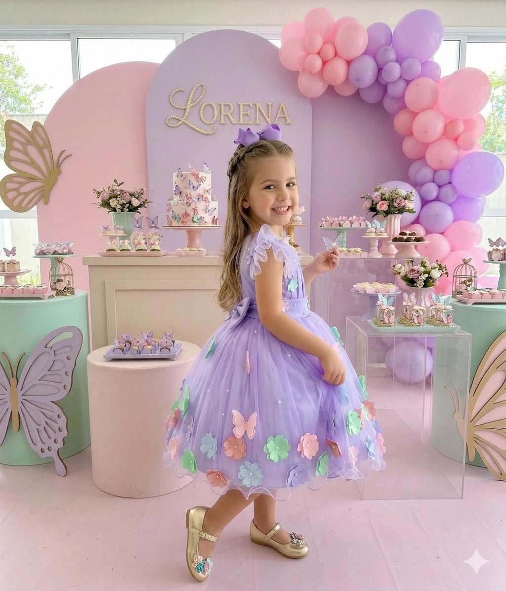 Vestido Marie Jardim Encantado Isis Luxinho Lilas (VESTMJMLXNHOLILAS)