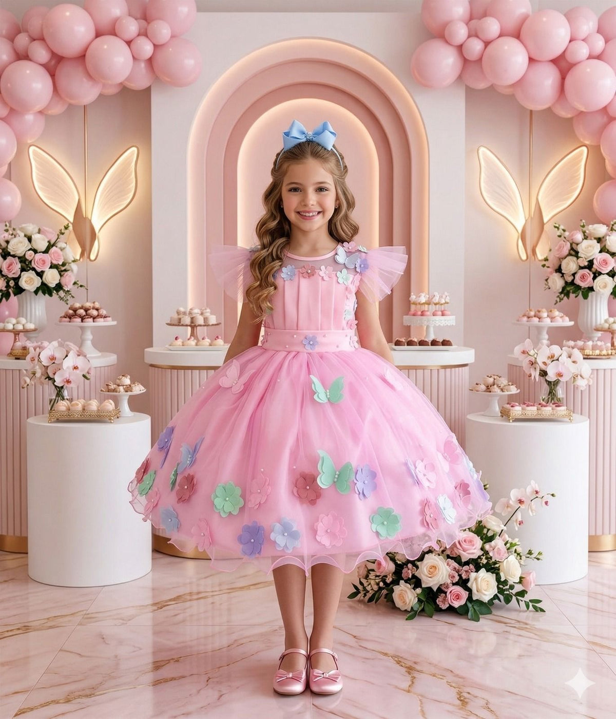 Vestido Marie Jardim Encantado Isis Luxinho Rosa (VESTMREJRDMENTISILXNRS)