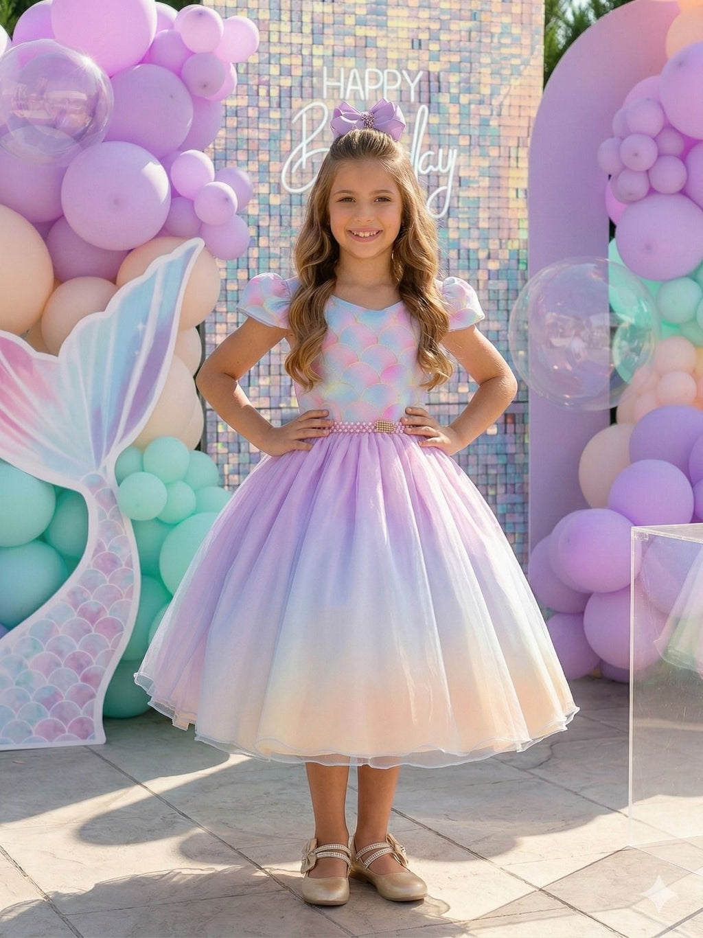 Vestido Infantil Bella Child Sereia (VESTINFTBLLCHGCRXAZ)