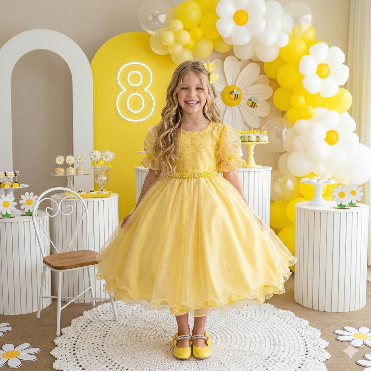 Vestido Bella Child Laize Amarelo (VESTBLLCHLLAZAMRELO)