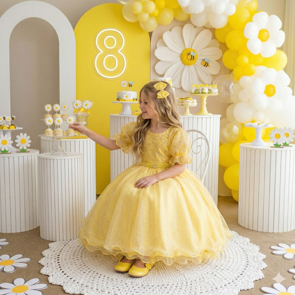Vestido Bella Child Laize Amarelo (VESTBLLCHLLAZAMRELO)