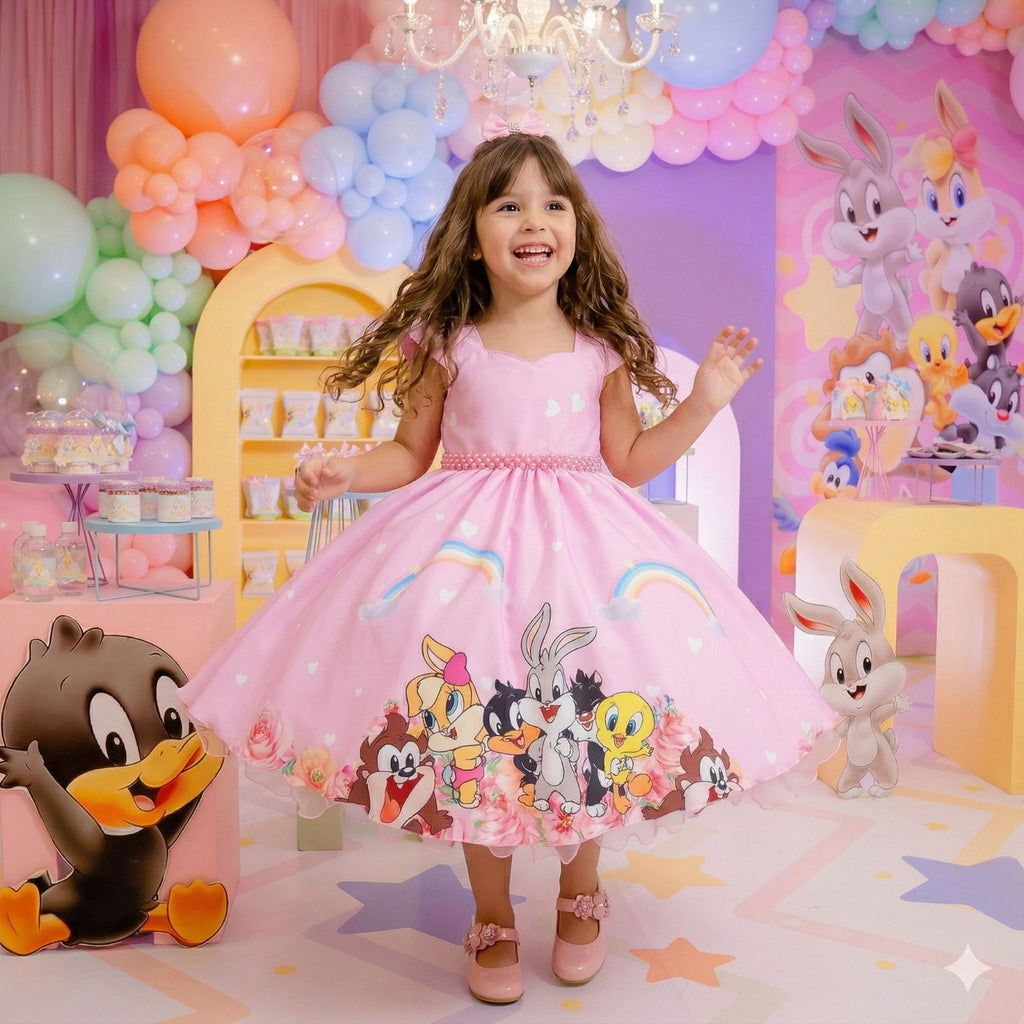 Vestido Ysa Kids Looney Tunes Baby Rosa (VESTYSKDLONYTNSBB)