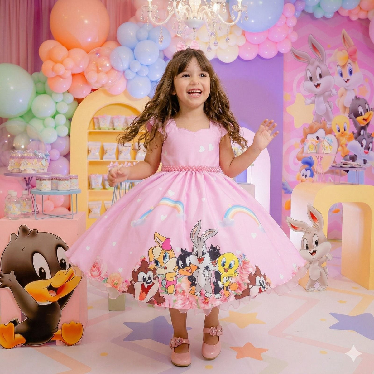 Vestido Ysa Kids Looney Tunes Baby Rosa (VESTYSKDLONYTNSBB)