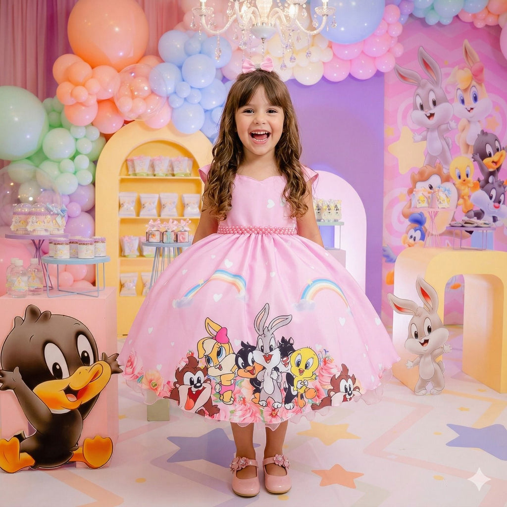 Vestido Ysa Kids Looney Tunes Baby Rosa (VESTYSKDLONYTNSBB)