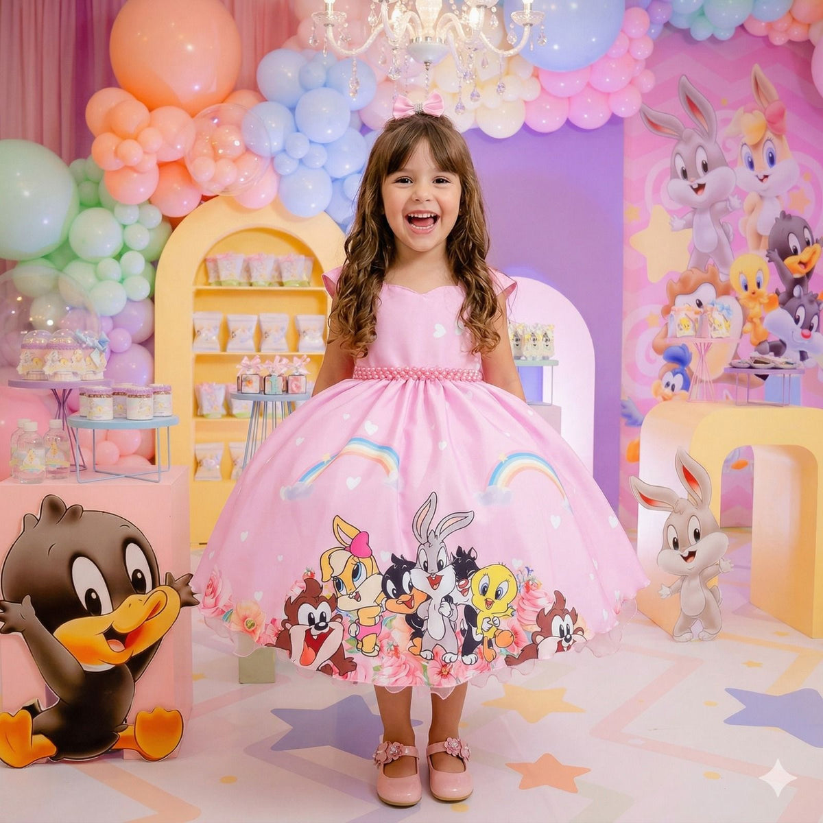 Vestido Ysa Kids Looney Tunes Baby Rosa (VESTYSKDLONYTNSBB)