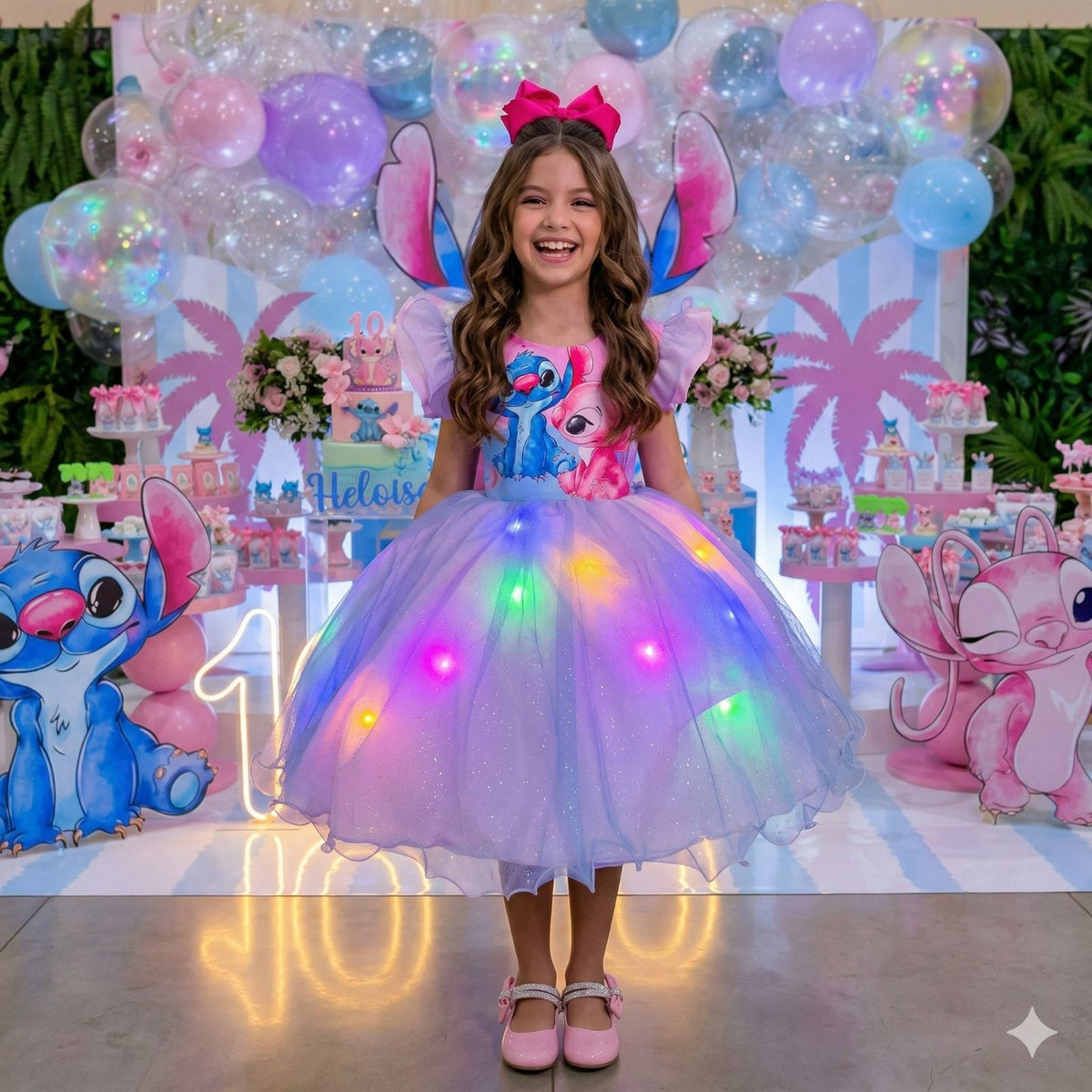 Vestido Tematicos Ysa Kids Lilo Stitch Rosa Bebe com Led (VESTTMTCYSKDSLLOSTCTRSSBBLD)
